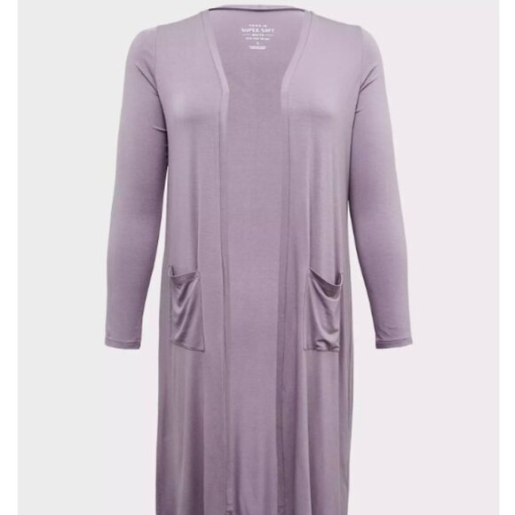 Torrid size 3 Super Soft Duster Open Front- purple - Picture 1 of 8